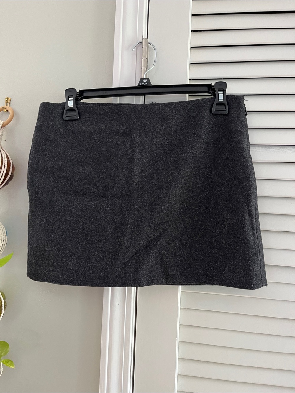 Charcoal Gray Mini Skirt - Classic Straight Silhouette